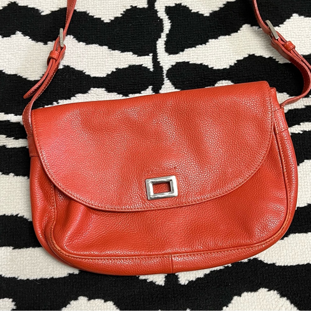 Longchamp Pebbled Leather Flap Front Crossbody Bag